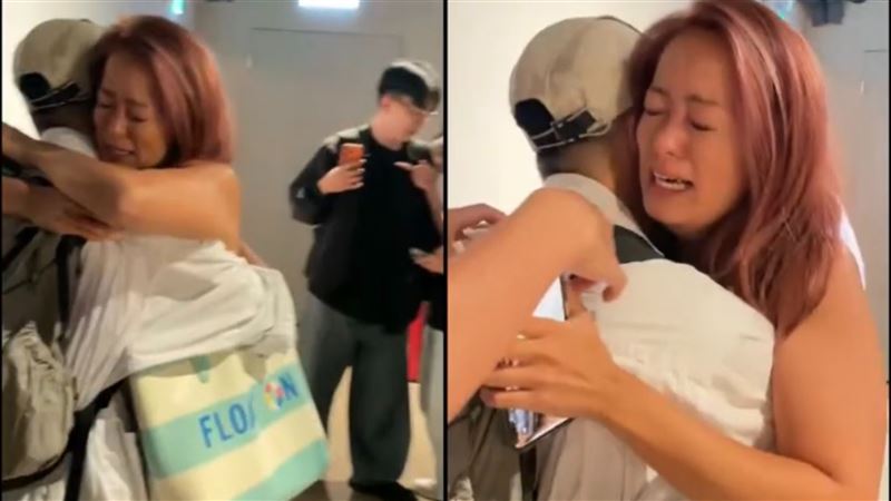 百靈果Ken在直播上，秀出一段凱莉、呱吉合好的影片，只見2人相擁、抱頭痛哭。（圖／翻攝自百靈果News YouTube）