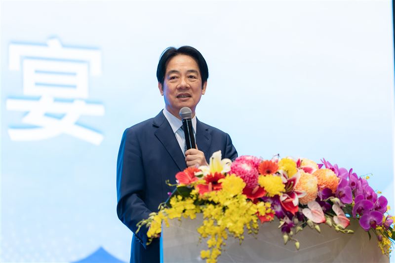 總統賴清德23日出席「世界臺灣商會聯合總會『第31屆年會暨第3次理監事聯席會議』臺南市之夜歡迎晚宴」。（圖／總統府提供）