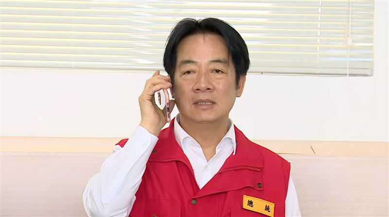 總統賴清德赴花蓮前進指揮所聽取災情簡報，與花蓮縣長徐榛蔚通話。（圖／翻攝畫面）