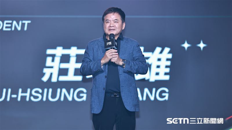 TPBL2025-26年賽季開季記者會，聯盟會長莊瑞雄致詞。（圖／記者劉彥池攝影）