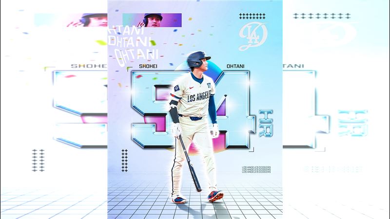 大谷翔平敲出本季第54轟。（圖／翻攝自道奇 X）