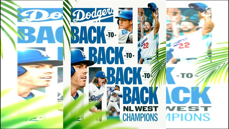 道奇連續4年奪分區冠軍。（圖／翻攝自MLB X）