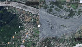 光復鄉前後對比衛星圖（圖／翻攝自GeoLab空間資訊實驗室）
