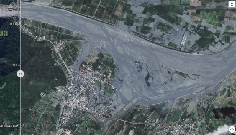 水淹半個光復鄉。（圖／翻攝自GeoLab空間資訊實驗室）