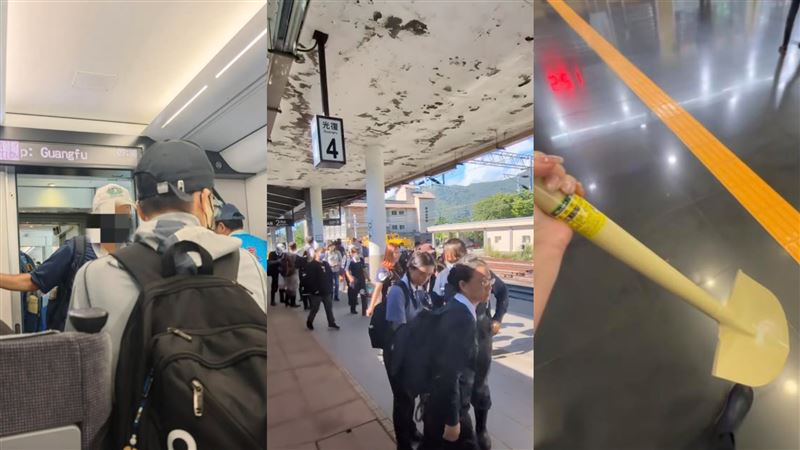 火車上擠滿「鏟子超人」！全在光復站下車　醫師感動：台灣人值得驕傲。（圖／翻攝自Threads）