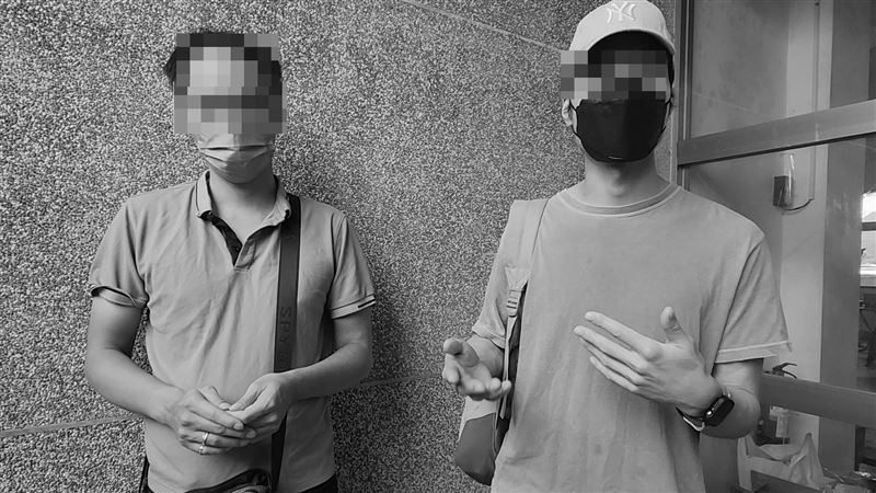 劉婦的大兒子（左）和小兒子前往認屍，認為這次不幸事件是人禍造成。（圖／翻攝畫面）
