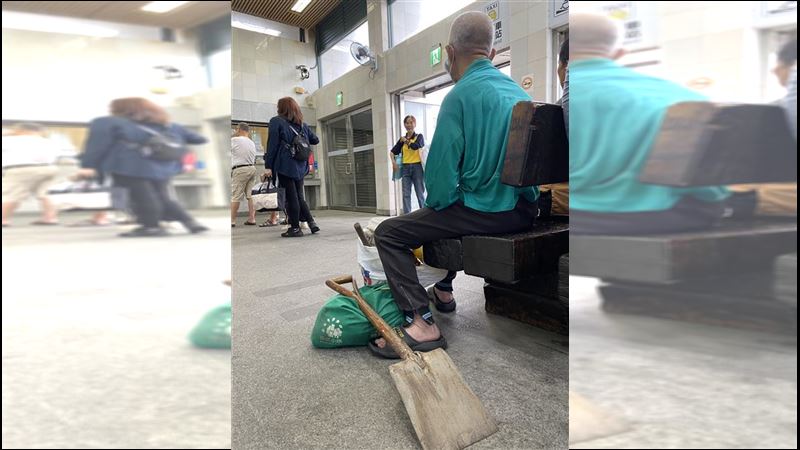 民間英雄曝！阿公「帶鏟獨搭火車」去花蓮