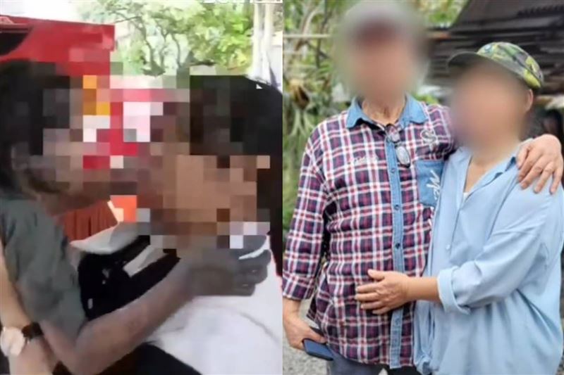 光復鄉14人喪生多是天主教徒。他：盼念10首經文，為罹難者集氣祈禱歸主懷抱。圖右為 保護小沂罹難的姑婆姑爺生前合影。圖左為獲救的小沂與媽媽緊緊擁抱。（圖／翻攝畫面）