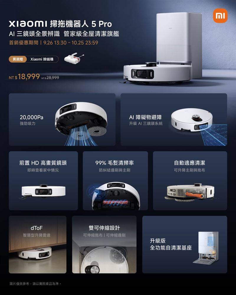 Xiaomi掃拖機器人5 Pro