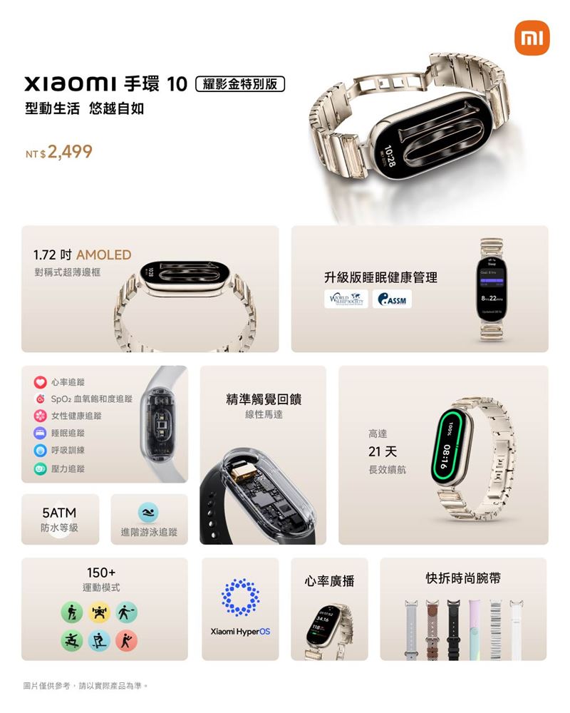 Xiaomi 手環 10 耀影金