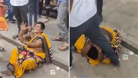 偷東西被抓！婦遭拖行…多男圍住她暴打　求饒沒人理（圖／翻攝自X）