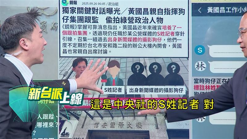 黃國昌指揮的「跟拍集團」，負責召集者竟是《中央社》主跑北檢的S姓記者。（圖／翻攝新台派上線）