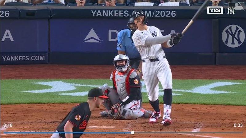賈吉（Aaron Judge）敲出本季第52轟。（圖／翻攝自MLB官網）