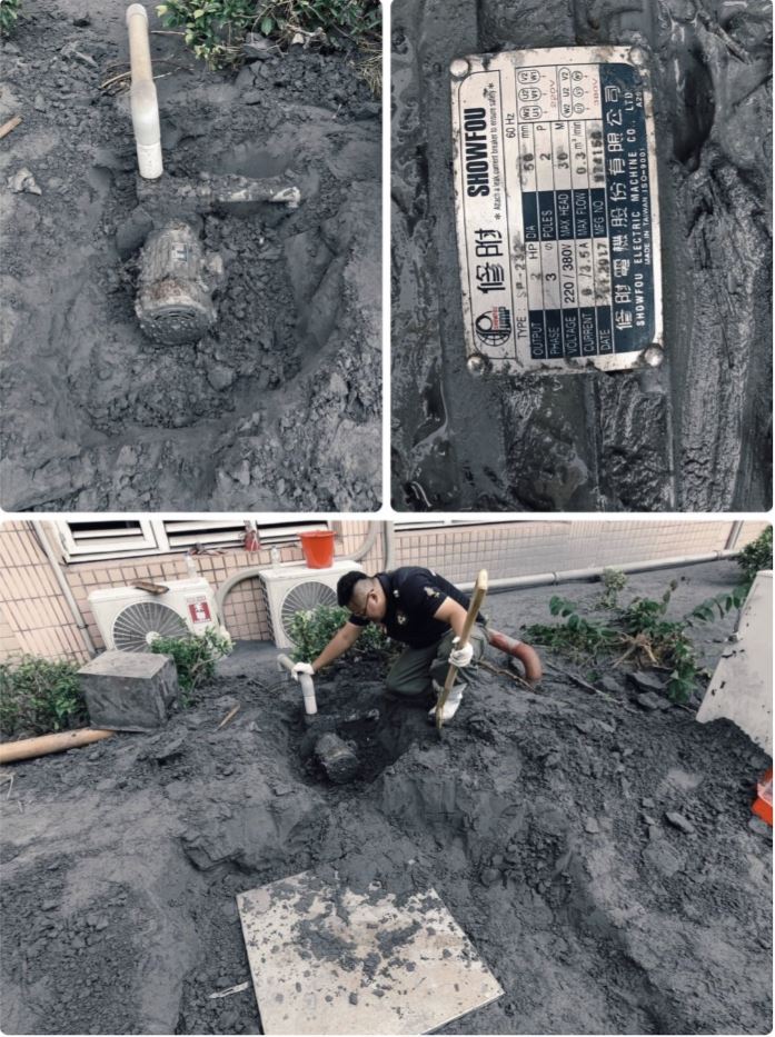 水電師傅團進駐光復國中將危險廢棄物集中切成碎塊。（圖／翻攝自吳沛憶Threads）
