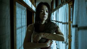 《泥娃娃》靈感取自台灣最詭異童謠，蔡思韵飾演的孕婦因一尊神秘泥偶，開始產生奇怪的變化。。（圖／天予電影提供） 