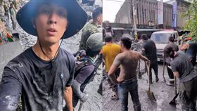 百萬 YouTuber「嘟嘟人」The DoDo Men 成員 Ian挺進花蓮協助加入救援行動。（圖／翻攝自IG @ilee0223）