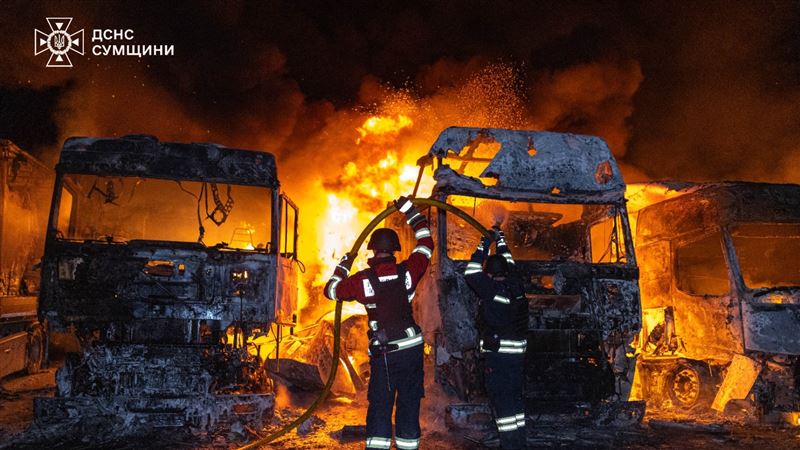 俄羅斯共發射595架無人機與48枚飛彈。（圖／翻攝自X平台 @@ZelenskyyUa）