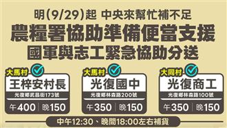 救災人員志工補體力　發放便當地點時間曝