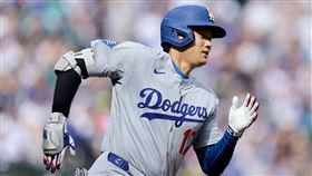 大谷翔平只差三壘安打締造完全打擊。（圖／美聯社／達志影像）