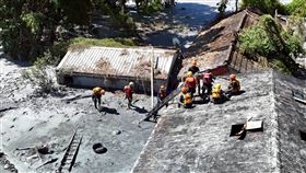 花蓮,光復鄉,馬太鞍溪,堰塞湖,新北市消防。（圖／翻攝畫面）