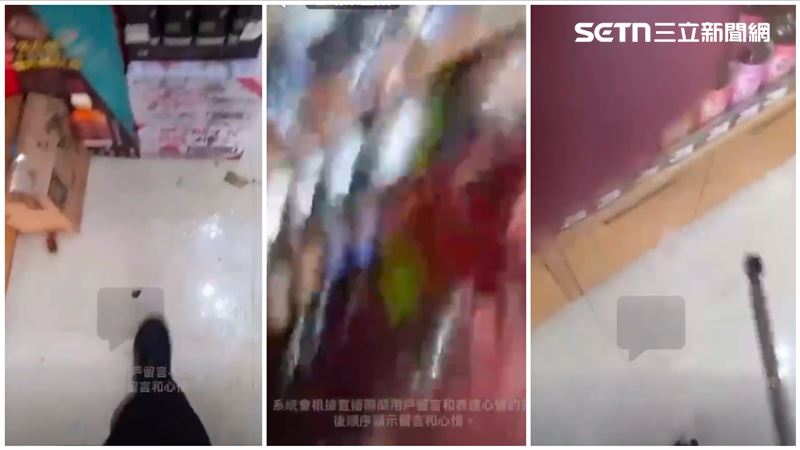 男子持棍棒砸菸酒行，還邊砸邊直播。（圖／翻攝畫面）