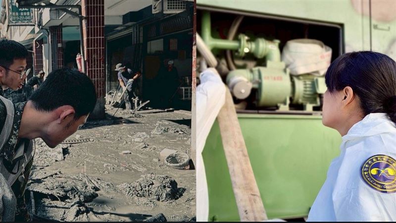 士官夫妻泥濘攜手災區渡「鋼婚」暖哭眾人