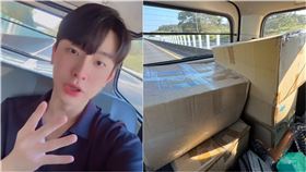 車業老闆從台南扛了4箱1000支護目鏡前往花蓮光復鄉。（圖／網友@wei.0204授權提供，未經同意請勿轉載）