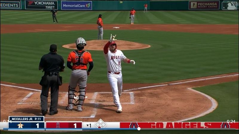 楚奧特（Mike Trout）本季最終戰開轟。（圖／翻攝自MLB官網）