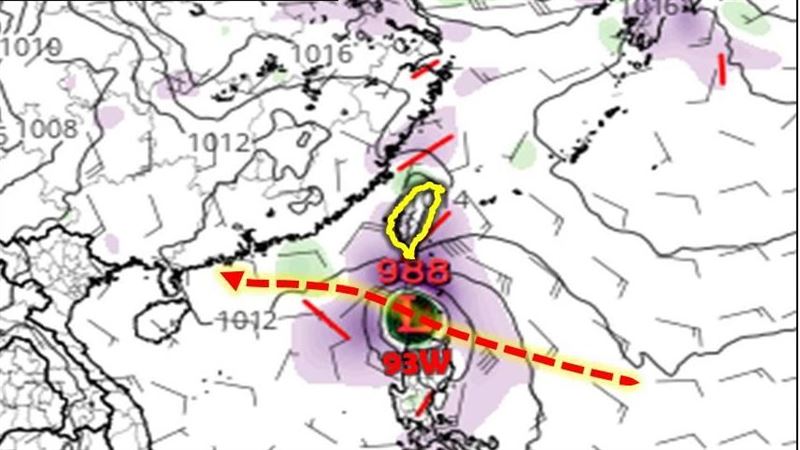 93W蛻變！1關鍵波及花東　這2天影響最劇