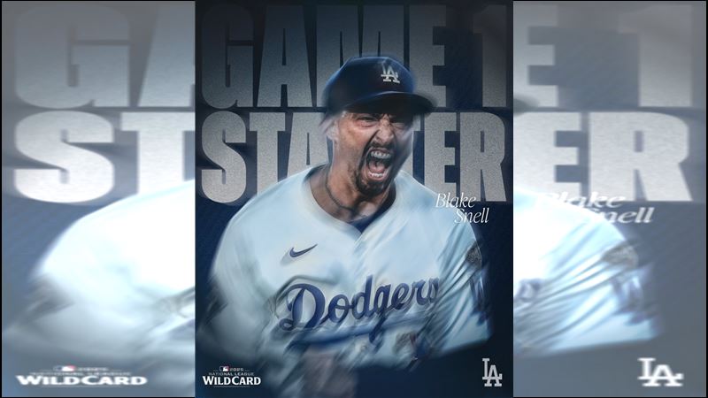 外卡G1道奇派史奈爾（Blake Snell）打頭陣。（圖／翻攝自道奇 X）