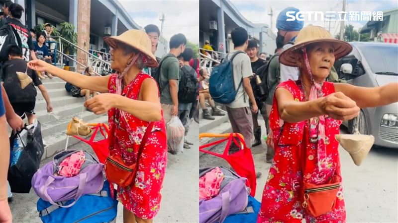 網友拍下光復車站「阿嬤發粽子」的畫面，引發廣大迴響。（圖／Threads網友ky12520授權提供，未經同意請勿轉載）