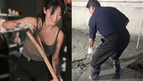 祈錦鈅當鏟子超人！遇傅崐萁「現場鏟泥」　網驚：原來是妳們讓他挖（圖／翻攝自祈錦鈅臉書）