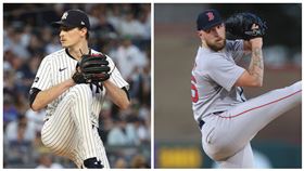 洋基佛里德（Max Fried）和紅襪克羅謝（Garrett Crochet）外卡G1上演王牌對決。（圖／美聯社／達志影像）