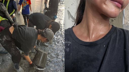 她花蓮爆汗救災　網讚比健身房低胸照可敬