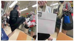  遭逼讓座的乘客請旁人幫拿HOMME PLISSÉ ISSEY MIYAKE提袋。（圖／翻攝自Threads ＠queen7_910）