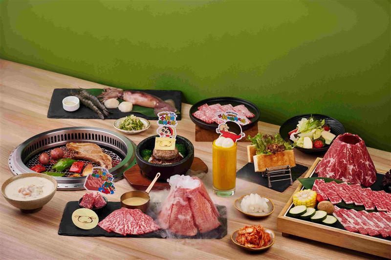 原燒日式燒肉&times;蠟筆小新聯名菜色。（圖／品牌業者提供）