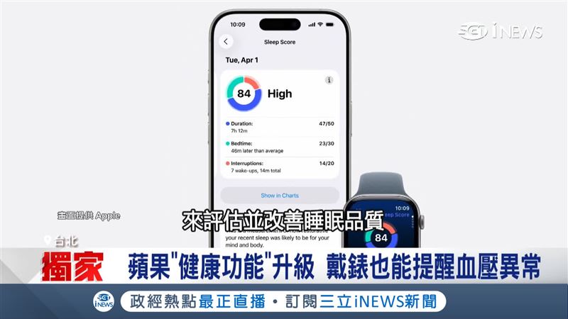 Apple Watch 11新功能，能追蹤使用者在睡眠期間的心率、體溫、血氧以及呼吸指數