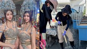  寧寧與雪岑等友人一同自願前往花蓮援助災區。（圖／翻攝自Threads）