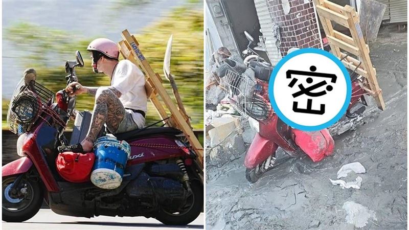 北宜追焦刺青男騎菜籃車 1張泥土照暖哭網