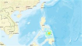 菲律賓中部外海9月30日晚間發生規模6.9地震。（圖取自美國地質調查所網頁usgs.gov）