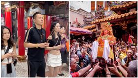 AJ哥在直播時聲稱連續10個聖筊，信眾氣炸：借媽祖名義行騙；白沙屯拱天宮回應了。（圖／翻攝AJ哥抖音、白沙屯拱天宮粉專）