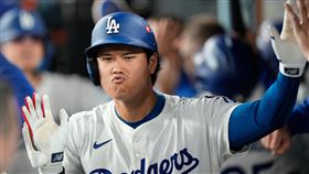 大谷翔平外卡G1單場雙響砲。（圖／美聯社／達志影像）