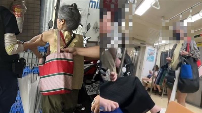 在北捷打人的曾姓老婦今天被抓了。（圖／翻攝畫面）