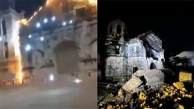 菲律賓宿霧強震，當地知名教堂倒塌。（圖／取自Ｘ）