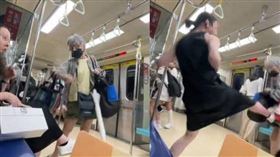 北市一名老婦動手逼年輕人讓「優先席」，反遭該年輕人踹倒。（圖／讀者提供）（圖／取自Threads）