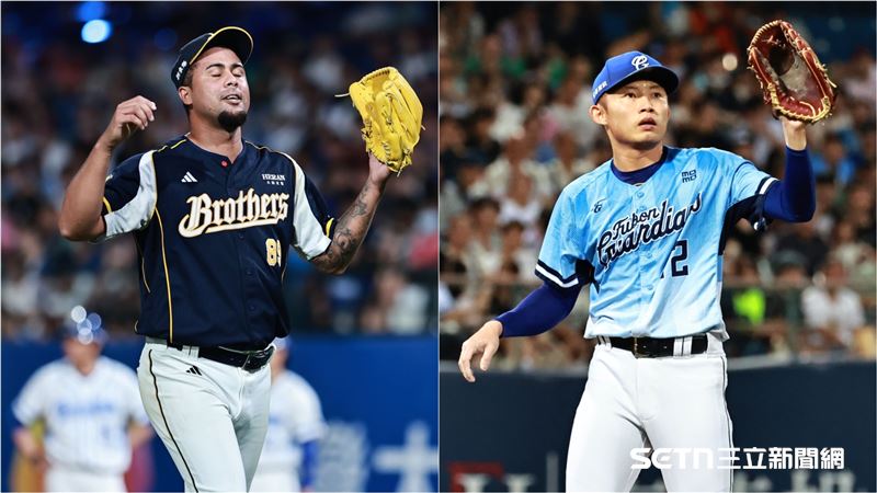 中信兄弟韋禮加、富邦悍將江國豪。（圖／記者劉彥池攝影）