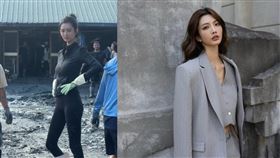 吳宜樺返回花蓮親戚家協助救災，苦中作樂走起台步（圖／翻攝自Threads @_ihua_）