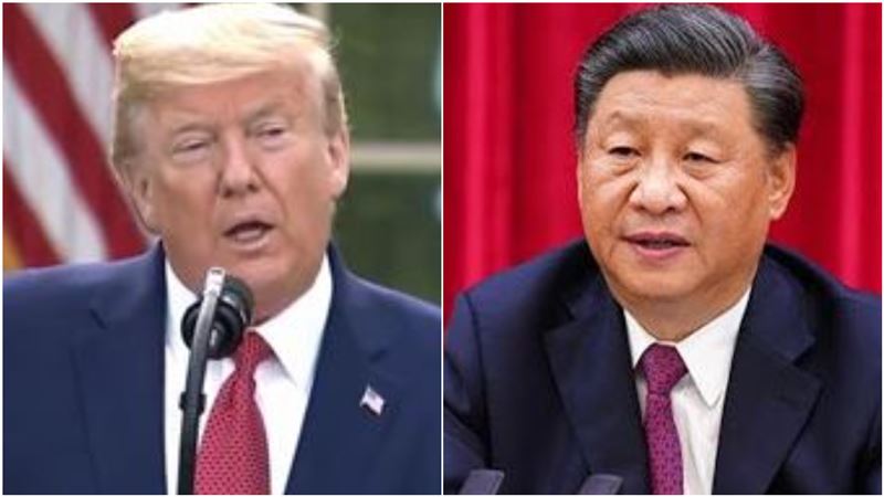 美國總統川普表示，與中國領導人習近平會面時，將施壓對方採購美國大豆。（圖／新華網、X@realDonaldTrump）