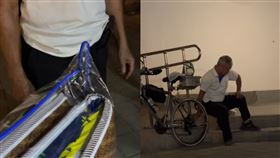 彰化的8旬勇伯騎著腳踏車赴花蓮幫忙鏟泥淤，志工想拿床墊給他，但被婉拒了，「我睡紙板就好」，此舉讓網友直呼好感動。（圖／翻攝自Threads@tibi_156）