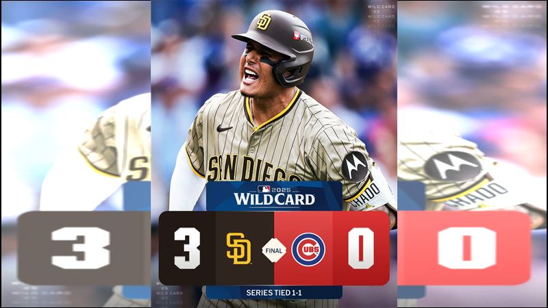 教士外卡G2以3：0擊敗小熊。（圖／翻攝自MLB X）